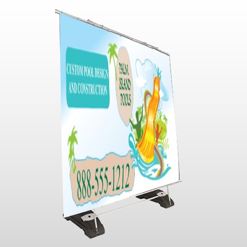 Palm Island Pool 534 Exterior Pocket Banner Stand