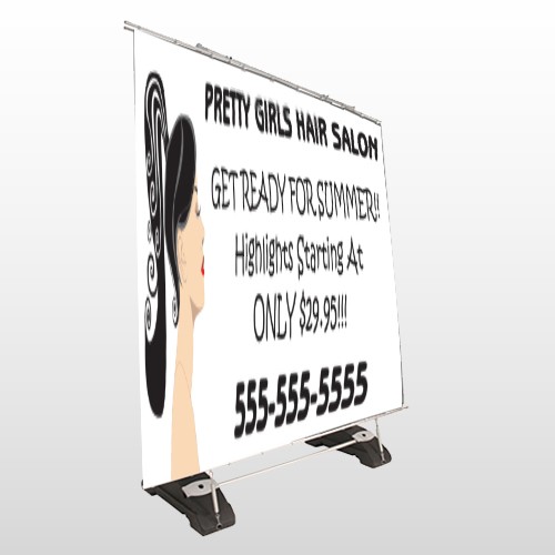 Pretty Girl Hair 290 Exterior Pocket Banner Stand