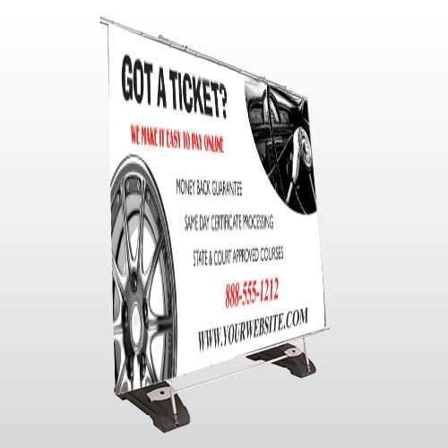 Steering Wheel 154 Exterior Pocket Banner Stand