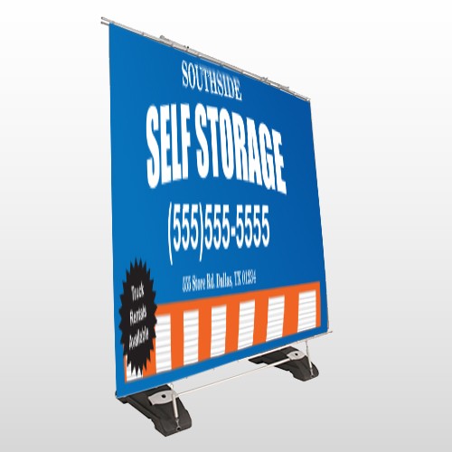Storage Building 120 Exterior Pocket Banner Stand