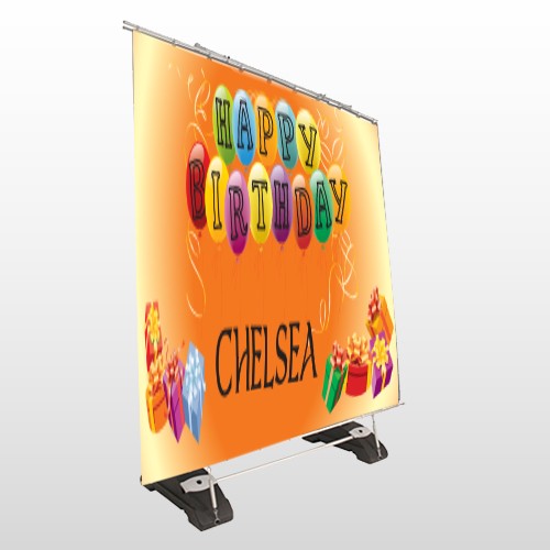 Birthday Balloons 185 Exterior Pocket Banner Stand