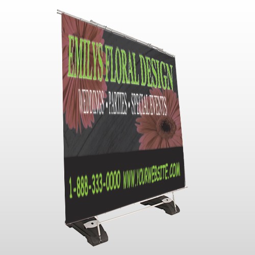 Black And Floral 496 Exterior Pocket Banner Stand