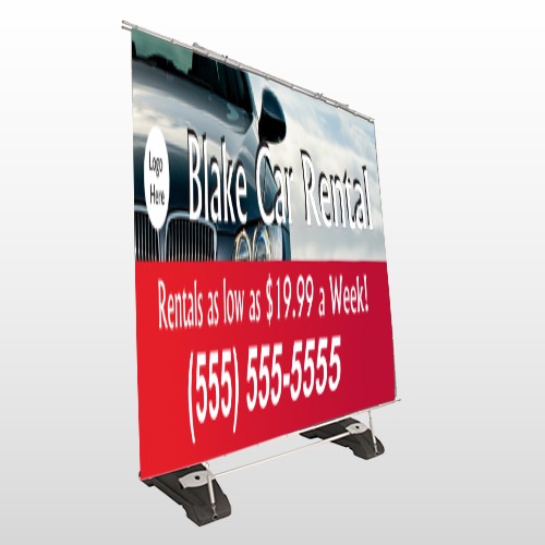 Car Rental 112 Exterior Pocket Banner Stand