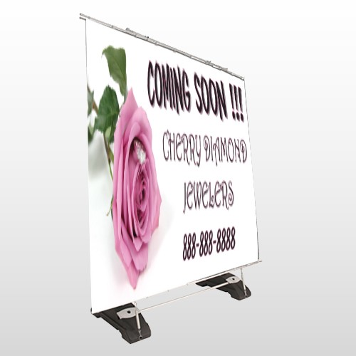 Pink Rose Hidden Ring 399 Exterior Pocket Banner Stand