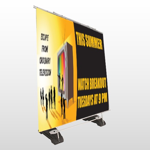 Television 525 Exterior Pocket Banner Stand