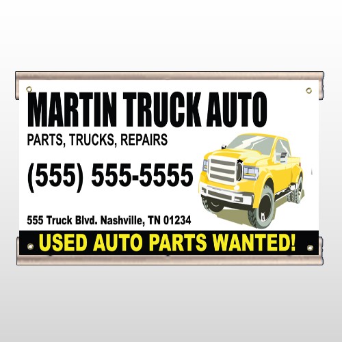 Black & Yellow Truck 117 Track Banner