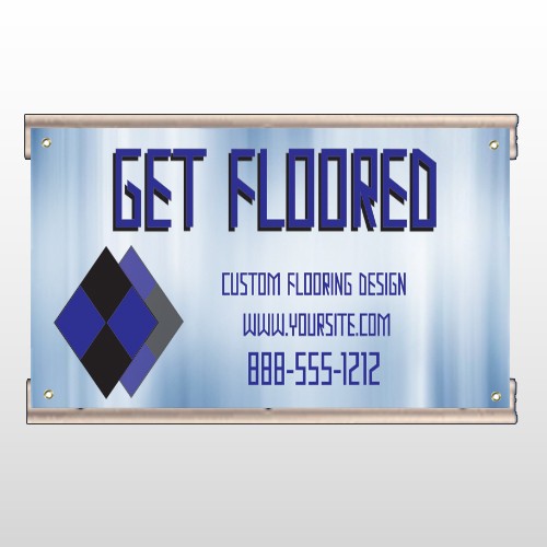 Blue Checker 249 Track Banner