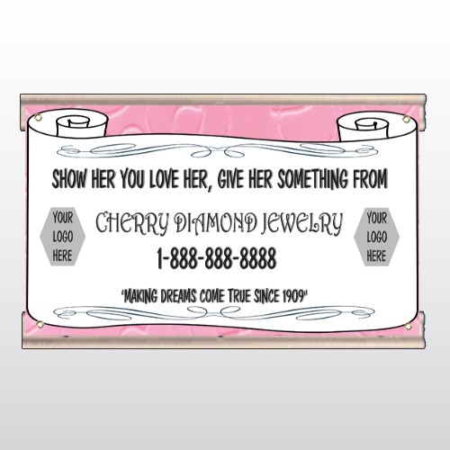 Scroll Pink Heart 397 Track Banner