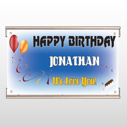 Red Orange Birthday 186 Track Banner