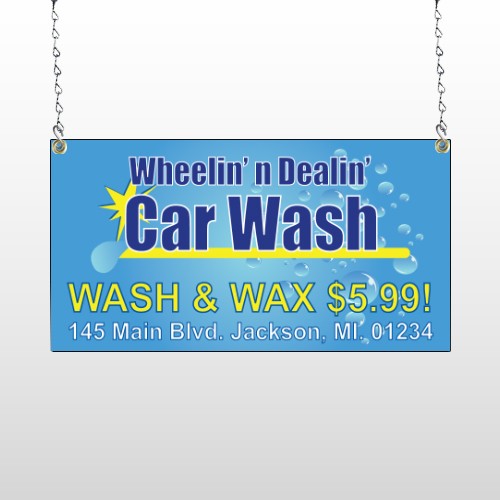 Blue Bubbles 290 Window Sign