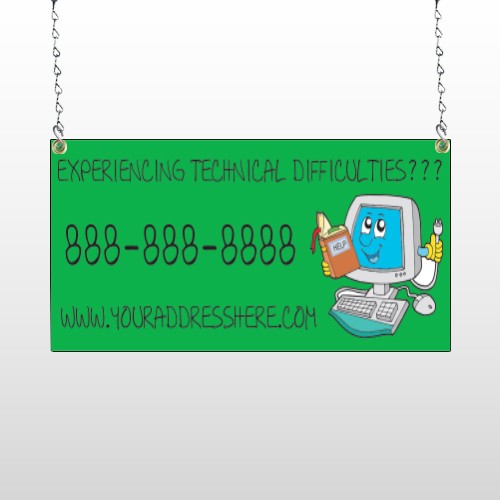 Cartoon Computer 431 Window Sign