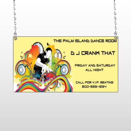 DJ Crank Night 369 Window Sign