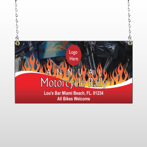 Motorcycle Flame 107 Window Sign