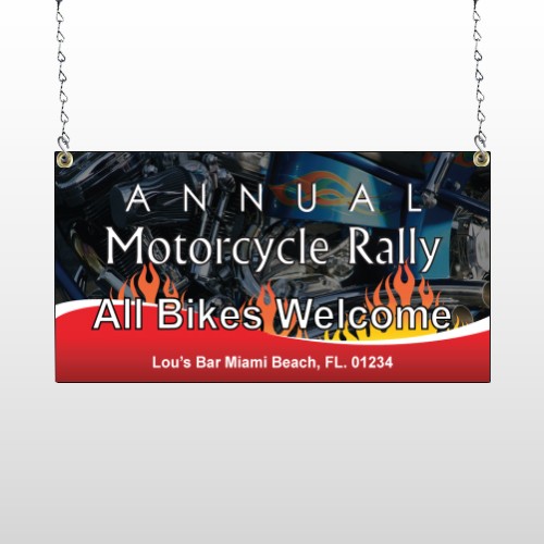 Motorcycle Flame 322 Window Sign