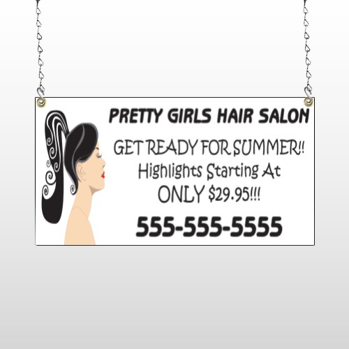 Pretty Girl Hair 290 Window Sign