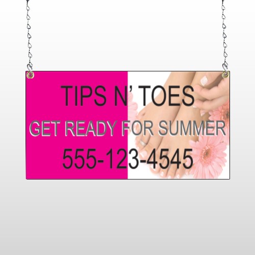 Tips & Toes 488 Window Sign