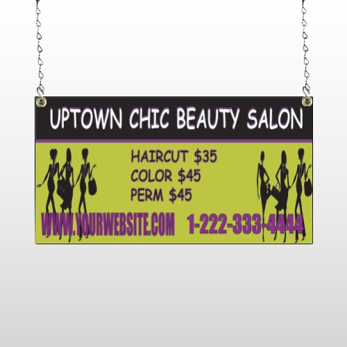 Uptown Salon 642 Window Sign