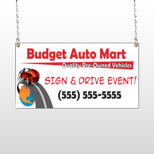Budget Auto Mart 116 Window Sign