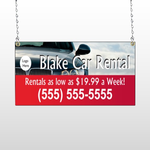 Car Rental 112 Window Sign