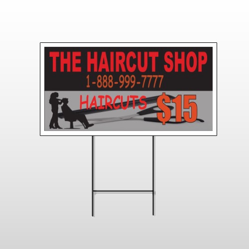 Haircut Scissors 644 Wire Frame Sign