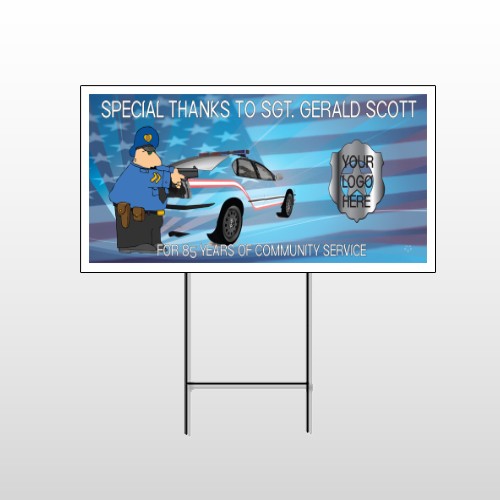 Police Thanks 429 Wire Frame Sign