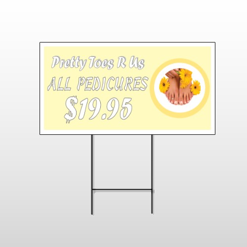 Yellow Pedicure 294 Wire Frame Sign