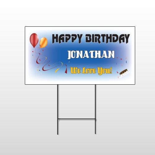 Red Orange B-Day 186 Wire Frame Sign