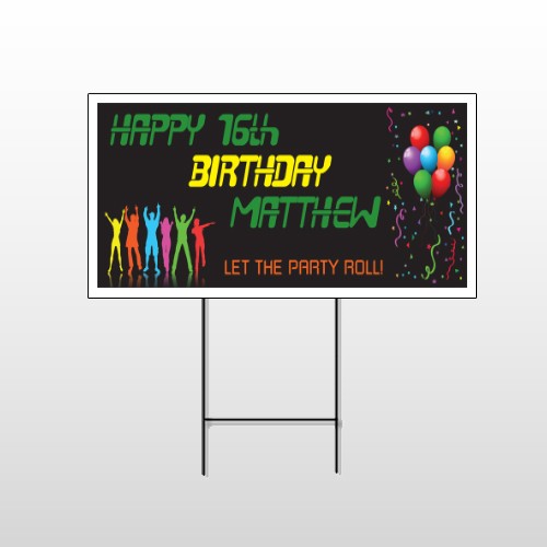 Silhouette Party 187 Wire Frame Sign