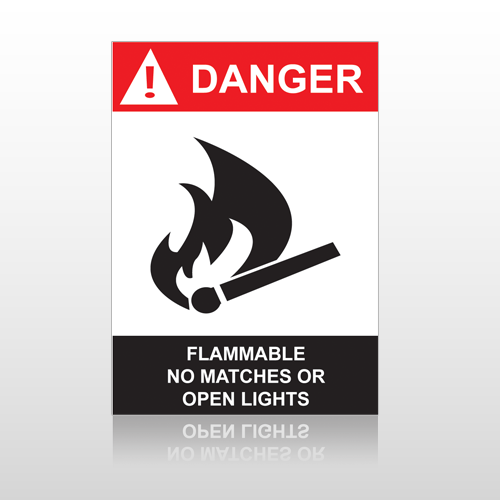ANSI Danger Flammable No Matches Or Open Lights