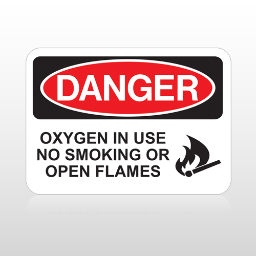 OSHA Danger Oxygen In Use No Smoking or Open Flames