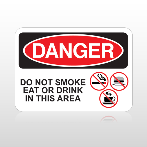 OSHA Danger Do Not Smoke Eat Or Drink In This Area