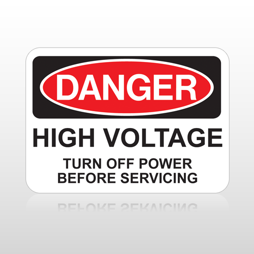OSHA Danger High Voltage Turn Off Power Before Servicing
