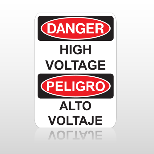 OSHA Danger High Voltage Peligro Alto Voltaje