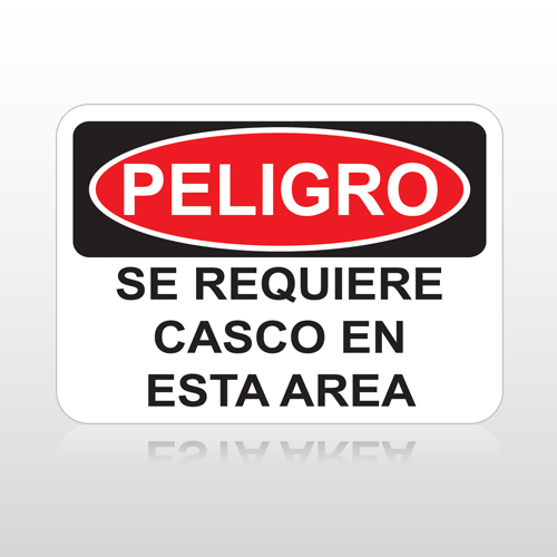 OSHA Peligro Casco En Esta Area