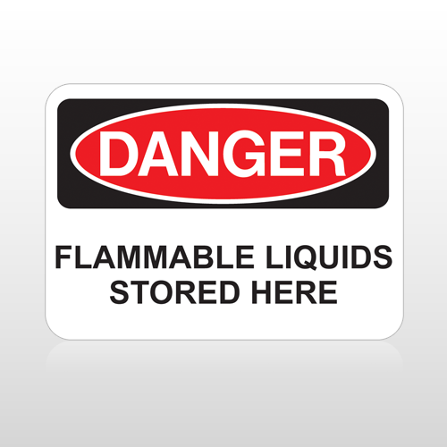 OSHA Danger Flammable Liquids Stored Here