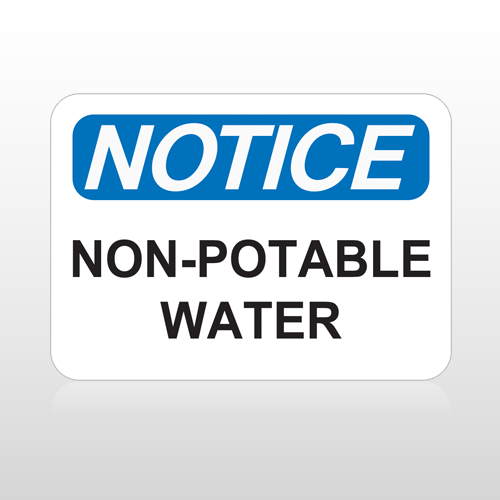 OSHA Notice Non-Potable Water