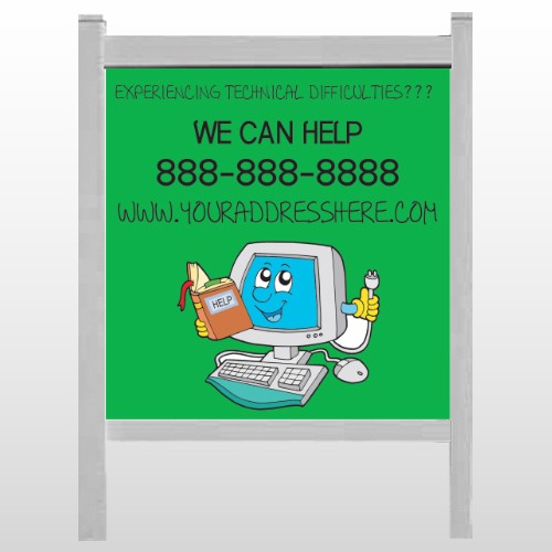 Cartoon Computer 431 48"H x 48"W Site Sign