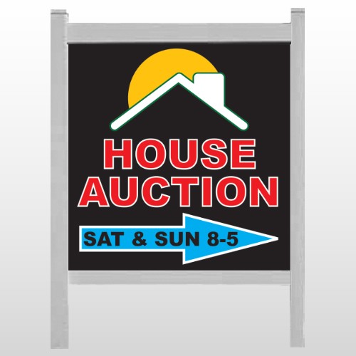 Auction Right Arrow 729 48"H x 48"W Site Sign