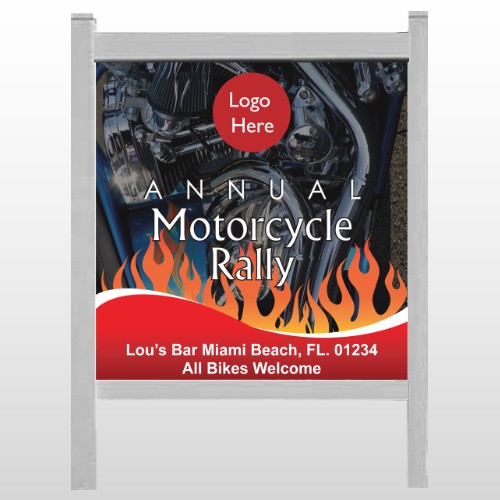 Motorcycle Flame 107 48"H x 48"W Site Sign