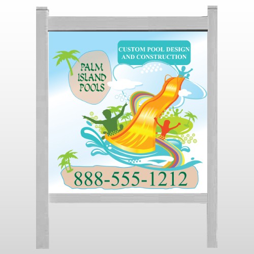Palm Island Pool 534 48"H x 48"W Site Sign