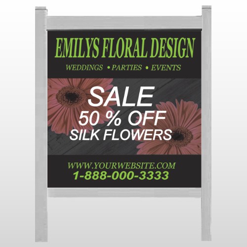 Black And Floral 496 48"H x 48"W Site Sign