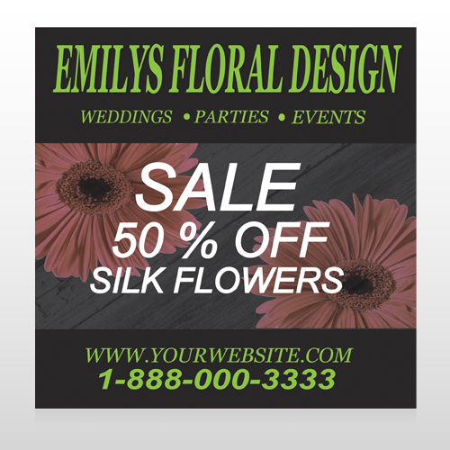 Black And Floral 496 Site Sign