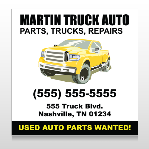 Black & Yellow Truck 117 Site Sign