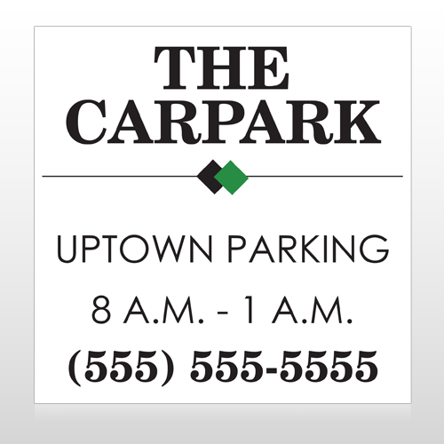 Car Park 122 Custom Sign