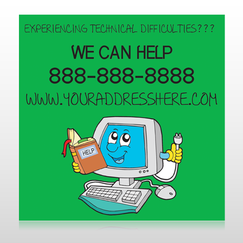 Cartoon Computer 431 Custom Sign