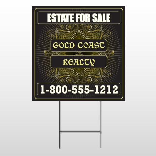 Gold Pin Stripe 655 Wire Frame Sign 