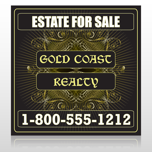 Gold Pin Stripe 655 Site Sign 