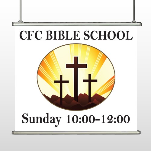 3 Crosses 149 Hanging Banner