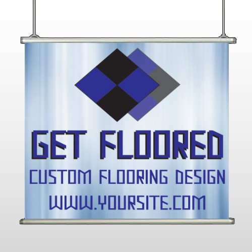 Blue Checker 249 Hanging Banner