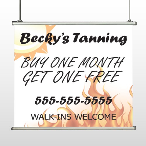 Flaming Sun Tan 298 Hanging Banner